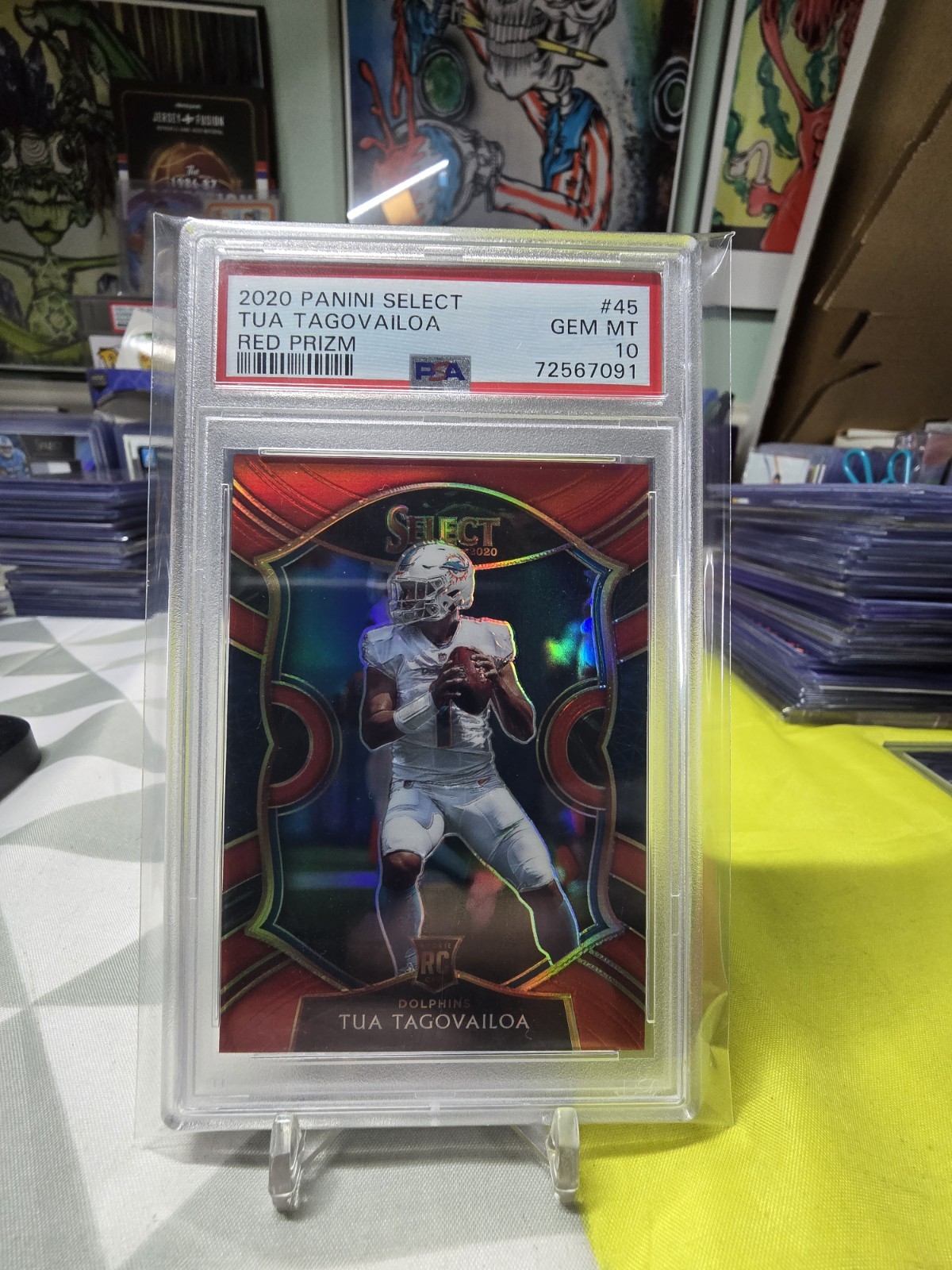 2020 Select Tua Tagovailoa /99 Red Prizm Rookie RC #45 PSA 10 Miami Dolphins