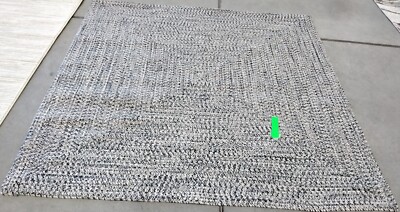 DARK BLUE / IVORY 6' X 6' Broken Thread Rug Reduced Price 1172749769 BRA201N-6SQ