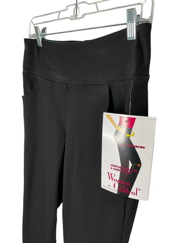 Women with Control St. Tropez Twill Leggings Pockets Black Petite Size 4 New - Picture 3 of 8