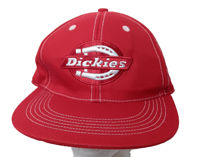 Dickies Fitted Cap Hat XL Red Canvas Logo Acrylic Wool Blend