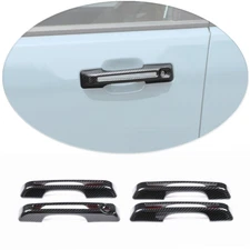 Carbon Fiber Style Exterior Door Handles Cover Trim For Ford Maverick 2022-2025
