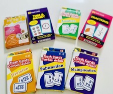 Lot of 7 Learning Flash Card Decks  School Zone  Good Condition  Extras
