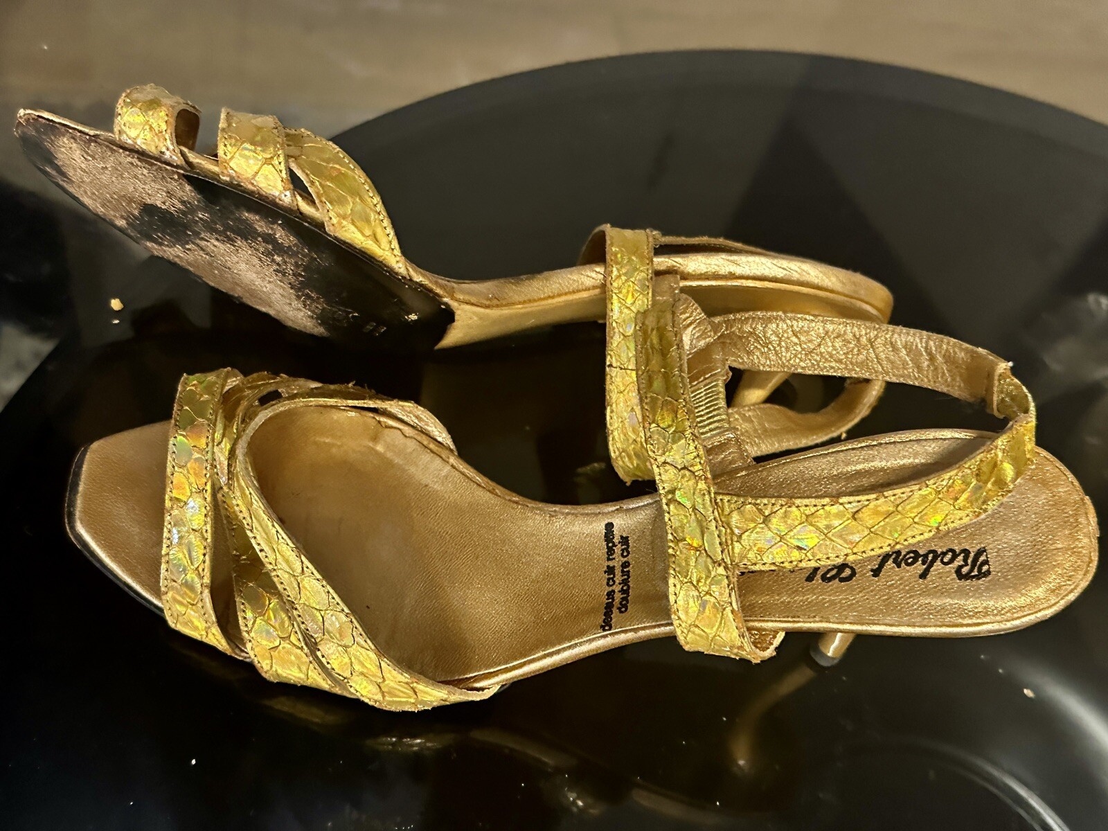 ROBERT CLERGERIE open toe strappy Python Snake Sk… - image 9