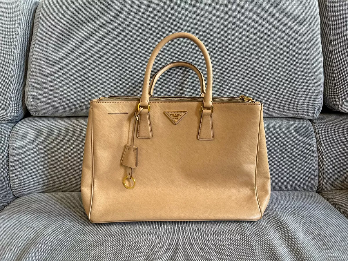 Prada Large Galleria Saffiano Leather Bag in Brown