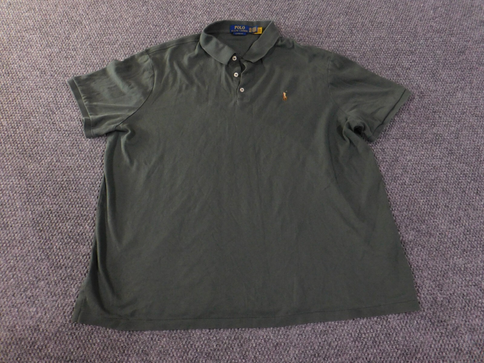 Polo Ralph Lauren camicia uomo XXL verde pony vestibilità classica classica moderna bottone