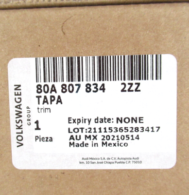 Genuine OEM VW Audi 80A-807-834-2ZZ Passenger Rear Chrome Corner