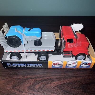 Driven by Battat Flatbed Truck Red Cab Lights Sound Tractor Tough Rigs-Free Ship