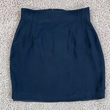 CACHE VTG Annie Reva Black High-Waist Lined Short Fitted Mini Skirt Womens 2