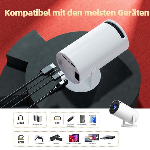 4K Mini Beamer HD 1080P LED Projektor Heimkino 5G WiFi Bluetooth HDMI Android TV - Bild 8 von 9