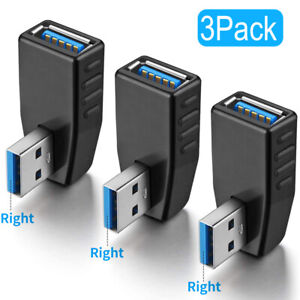Pack of 1 Connectors USB 3.0 Adapter Vertical Male to Female Right Angle Type-A Adapter Coupler Connector Cable Length: Right 