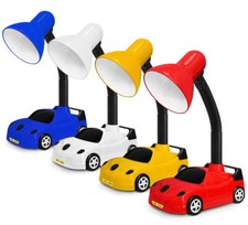 Racing Car Desk Lamp Kids Playroom Bedside Night Light Table Lamp On/Off Button