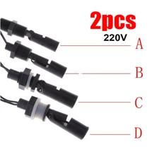 2pc 220V Water Level Sensor Horizontal Liquid Side Mount Float Switch Pool Tank