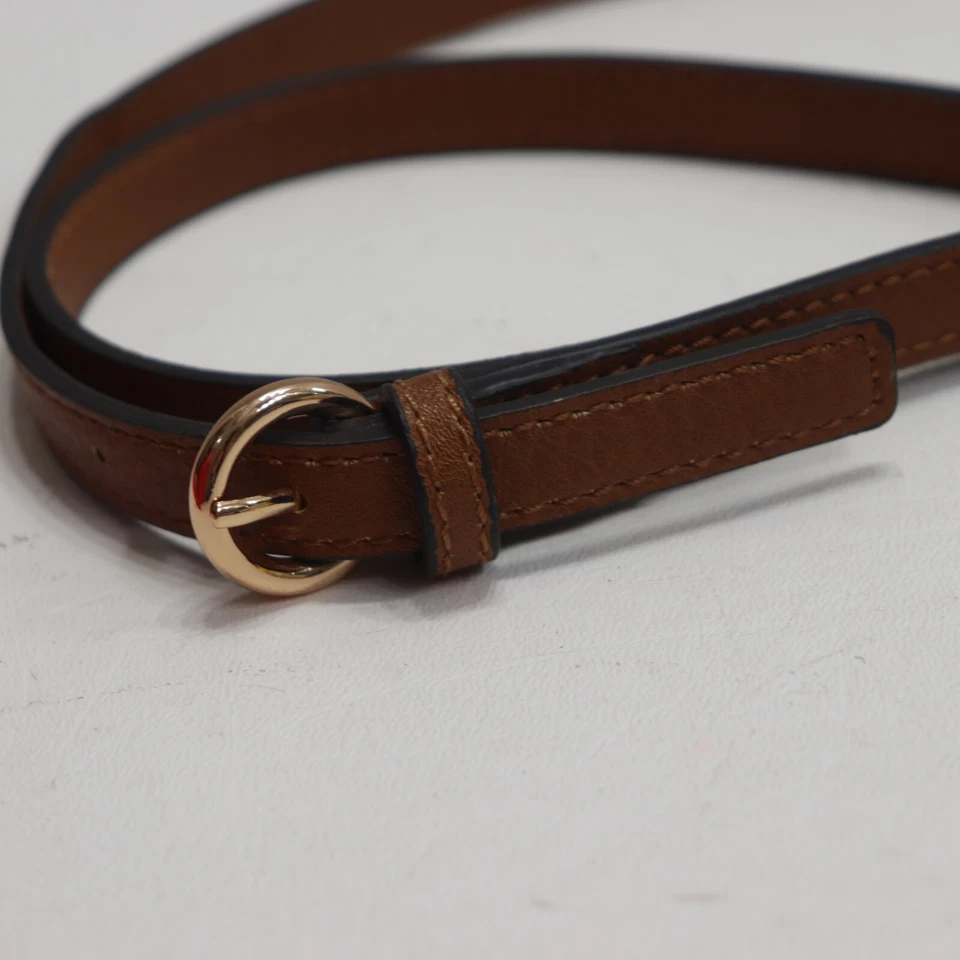 Bandolera Bolso de Mano Correa de Repuesto Marrón Imitación Cuero Hebilla Tono Oro Rosa Foto 4 de 4