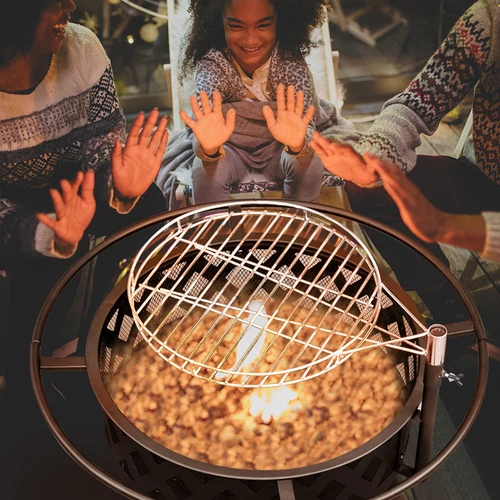High Quality 30in Metal Fire Pit with Cooking Grates Outdoor Black US - Picture 21 of 21