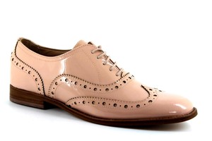 nude patent brogues
