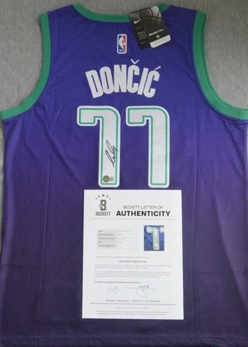 Luka Doncic Autographed Signed Jersey Beckett LOA Dallas Mavericks LA Lakers NBA