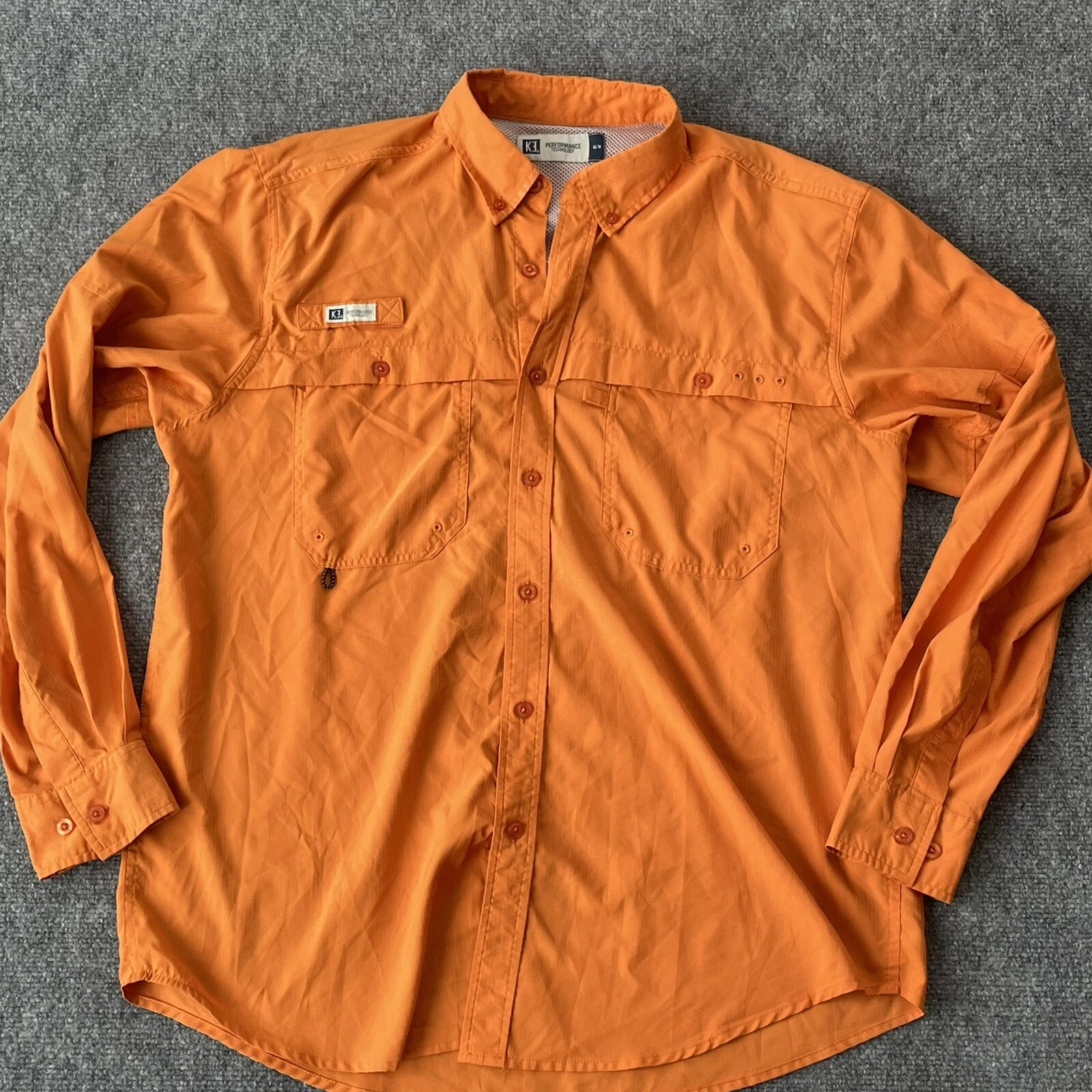 KE Shirt Mens Medium Performance Technology Fishing Outdoor Hiking Long Sleeve