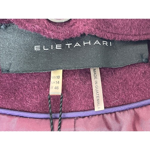 Elie Tahari Women's Purple Wool Peacoat Wide Lapel Sz 10 (EUR 41) - NWT - Picture 6 of 7
