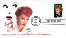 AO-3523-5, 2001, Lucille Ball, First Day Cover, Add-on Cachet, Standard Postmark