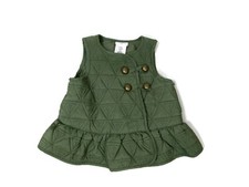 Aspen Kids Toddler Girls Quilted Olive Green Puffer Vest Jacket Size 12 M