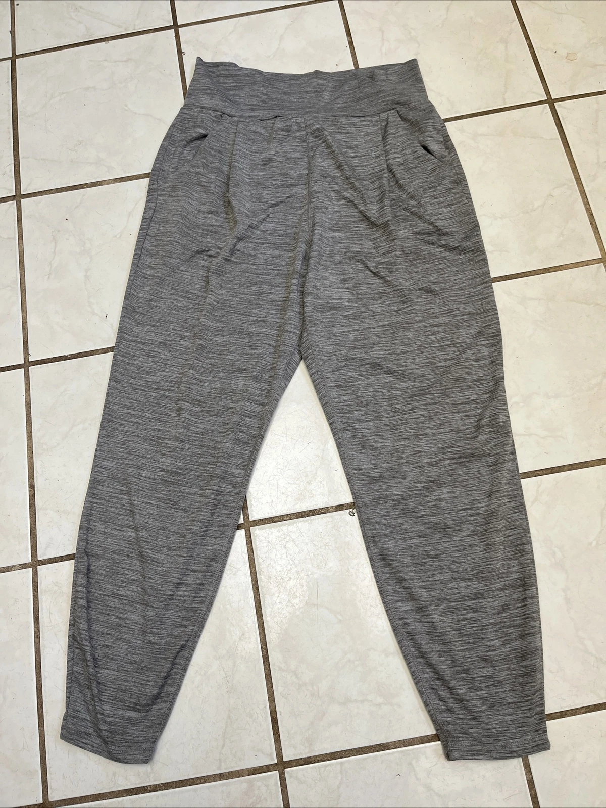 vuori heather lux harem high rise stretch poly fitness pants