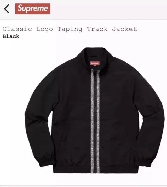 Supreme Classic Logo Taping Track Jacket - Black, Medium (M)