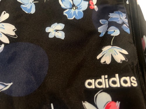 ADIDAS Girls Jogging Track Pants SIZE LARGE 14 Floral Flowers BLACK Sweatpants - Picture 7 of 13