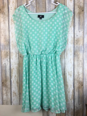 mint green polka dot dress
