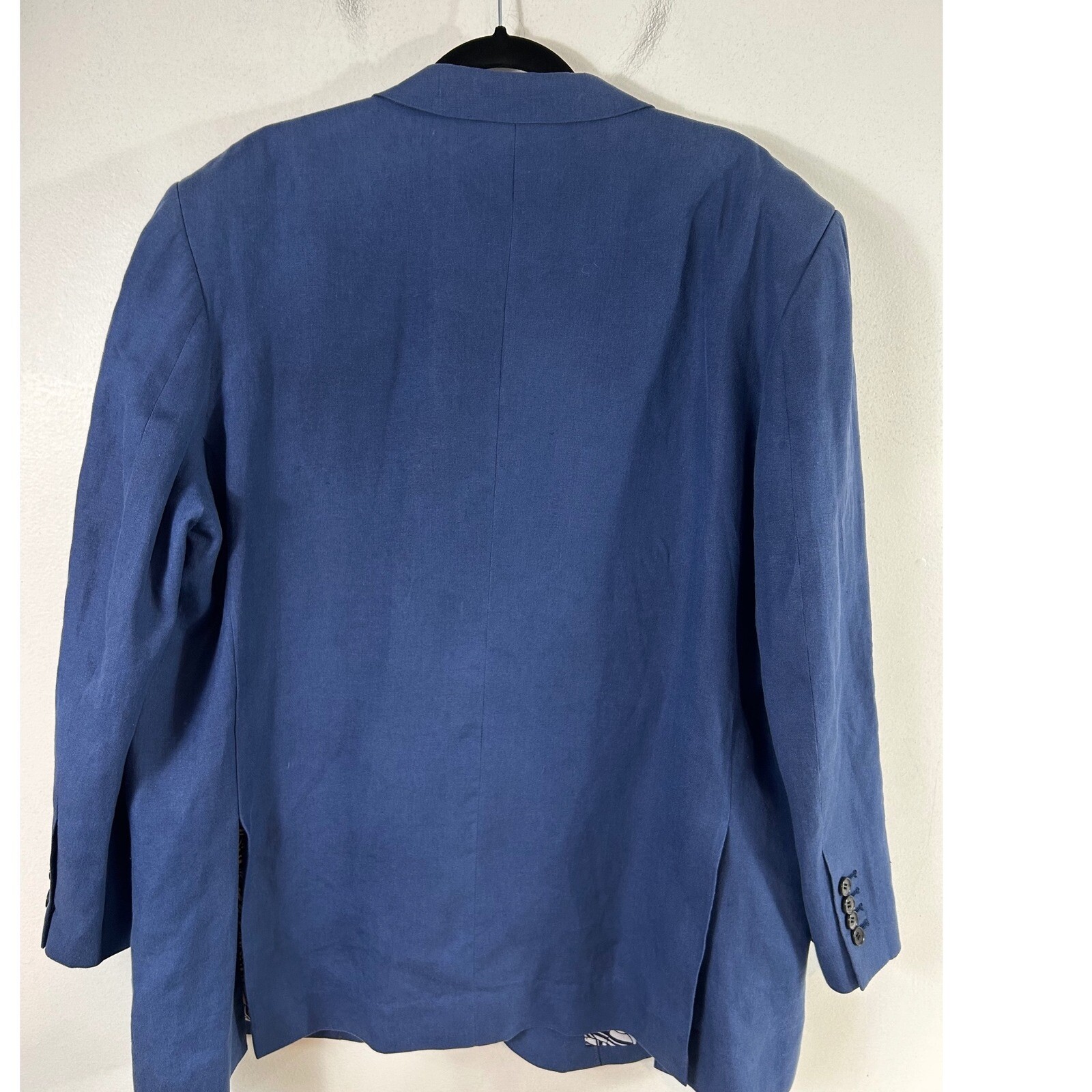FILA Giacca cappotto sportivo blu blazer 100% puro lino Holland & Sherry Savile Row 52R