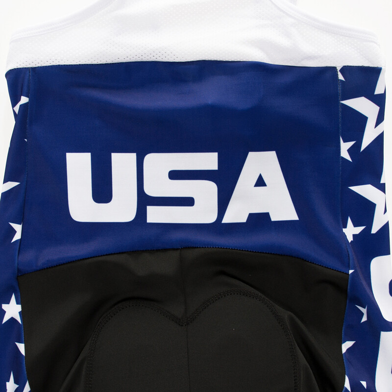 2024 Men Cycling Bib Shorts USA Flag Pattern Bike Biking Race Padded