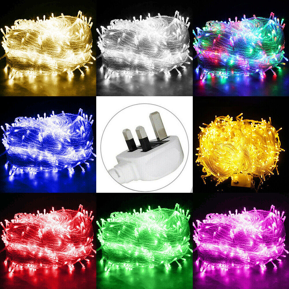 Christmas String Fairy Lights UK Plug In Battery Solar Light Outdoor