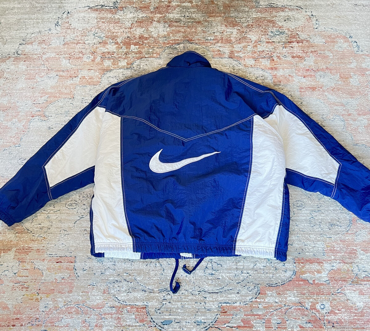 Vintage Nike Winter Jacket Parka Heavy Puffer 90s Navy White Sz