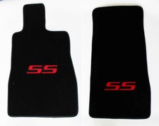 New Black Floor Mats 2016-2024 Camaro Embroidered Ss Logo In Red On Both Pair