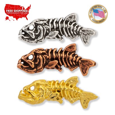 Épingle De Col Ou Magnét Squelette De Bar (Striped Bass) - Creative Pewter Designs - Réf. S140 - Neuf