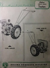 Bolens 15FA-01 15FB-01 Versa-Matic Walk-Behind Tractor Owner & Parts Manual