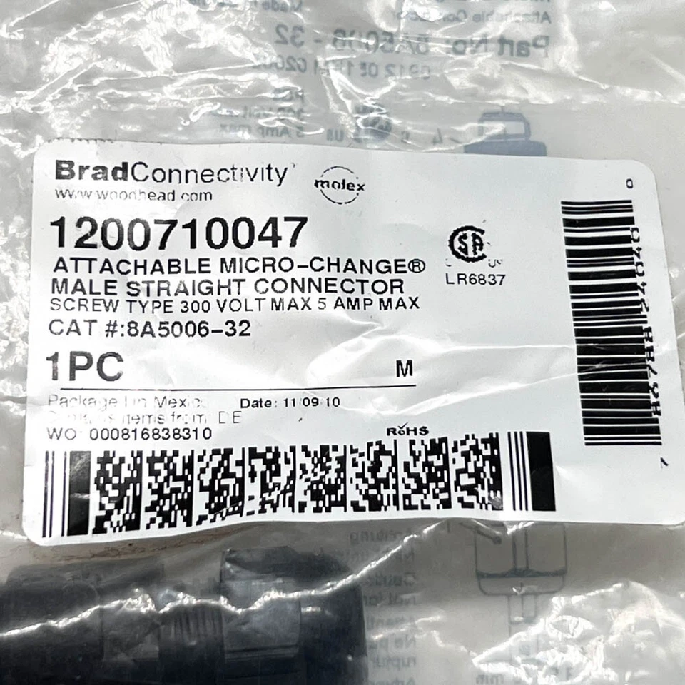 Conector recto macho microcambio Brad 1200710047 Molex 8A5006-32 Foto 2 de 4