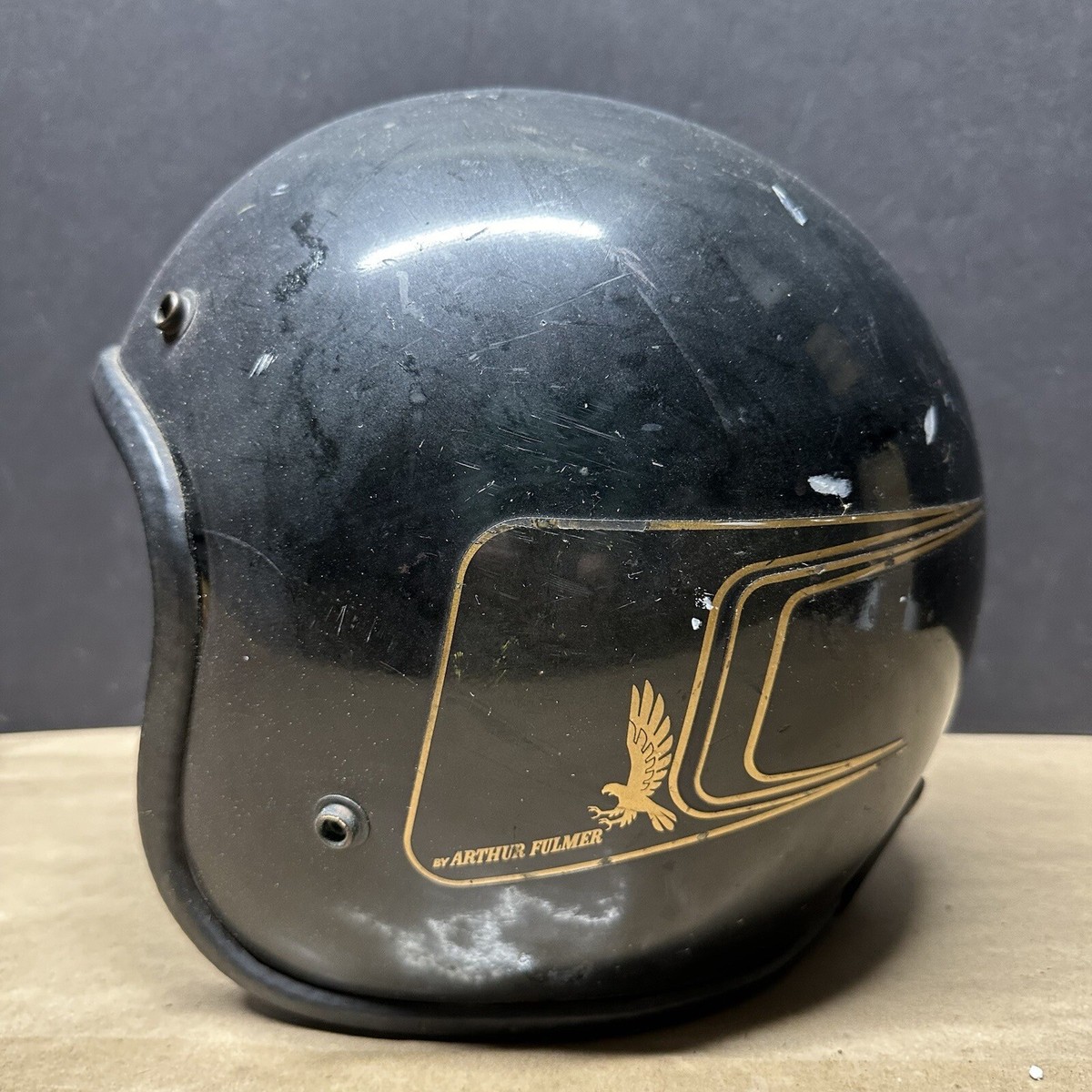 VTG Arthur Fulmer AF40 Eagle Motorcycle Helmet - Black/Gold