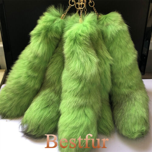 Wholesale 50pcs Real Fox Fur Tail Dyed Blue Fox Fur Tail Keychain Cosplay Toys - Picture 4 of 30