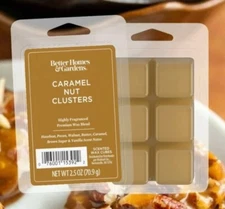 2 x CARAMEL NUT CLUSTERS Scented Wax Melts 2.5 oz  - Better Homes & Gardens -New