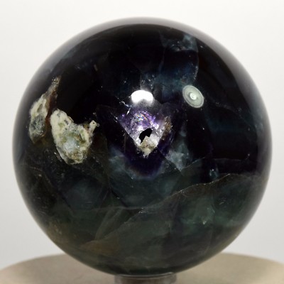 2.5'' Purple Green Fluorite Sphere w/ open Holes Crystal Decor Mineral Ball China