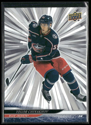 #ad 2024 25 Upper Deck Yegor Chinakhov Outburst Silver #57 Columbus Blue Jackets $2.99