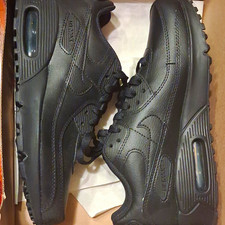 Nike Air Max 90 LTR (GS) Black Leather Low To...
