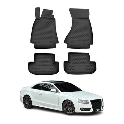 OMAC Floor Mats Liner for Audi A5 S5 RS5 2008-2016 Black TPE All-Weather 4 Pcs
