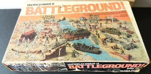 Vintage 1978 Marx 54mm WWII Battleground photobox toy soldier playset 4202
