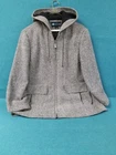Relativity Black & White Wool Blend Hooded Full Zip Jacket Coat Women's Size L