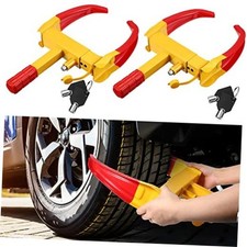2 Pcs Wheel Lock for Cars, Heavy Duty Trailer Wheel Lock Universal Security Red
