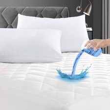 Twin Waterproof Mattress Pad, 100 Waterproof Quilted Fitted Mattress Protect...