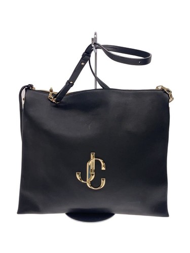 JIMMY CHOO shoulder bag leather Black Used