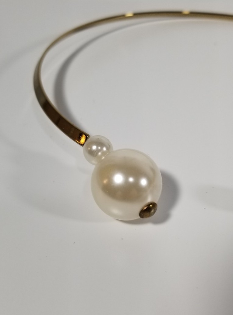 Kenneth Jay Lane KJL Faux Pearl Gold tone open ne… - image 2