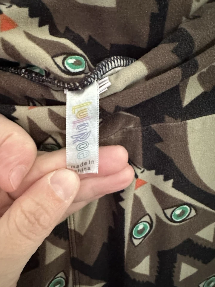 Lularoe 紧身裤女式 TC 高曲线 Sly Fox 棕色狼动物新奇 — 第 4/4 张图片